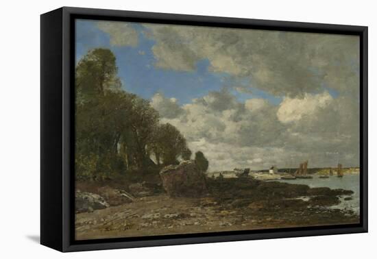 Plougastel, the Ferry Crossing, 1873 (Oil on Canvas)-Eugene Louis Boudin-Framed Premier Image Canvas