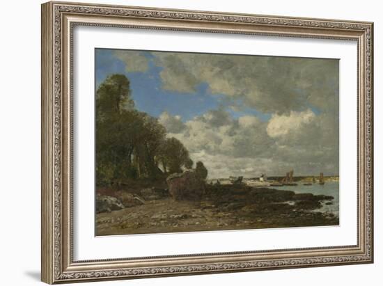 Plougastel, the Ferry Crossing, 1873 (Oil on Canvas)-Eugene Louis Boudin-Framed Giclee Print