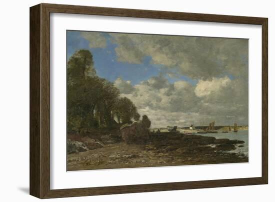 Plougastel, the Ferry Crossing, 1873 (Oil on Canvas)-Eugene Louis Boudin-Framed Giclee Print