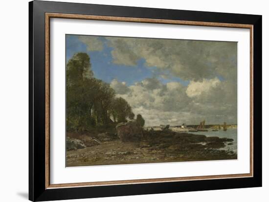 Plougastel, the Ferry Crossing, 1873 (Oil on Canvas)-Eugene Louis Boudin-Framed Giclee Print