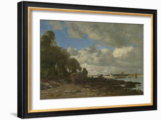 Plougastel, the Ferry Crossing, 1873 (Oil on Canvas)-Eugene Louis Boudin-Framed Giclee Print