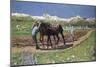 Ploughing, 1887-90-Giovanni Segantini-Mounted Giclee Print