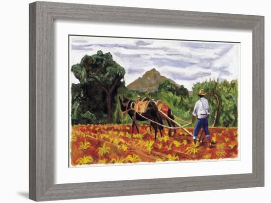 Ploughing, 1995-Pedro Diego Alvarado-Framed Giclee Print