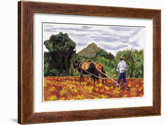Ploughing, 1995-Pedro Diego Alvarado-Framed Giclee Print