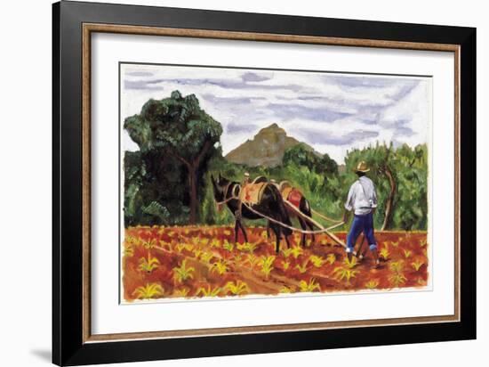 Ploughing, 1995-Pedro Diego Alvarado-Framed Giclee Print