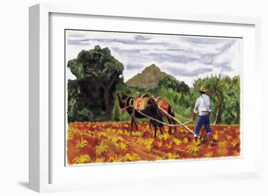 Ploughing, 1995-Pedro Diego Alvarado-Framed Giclee Print