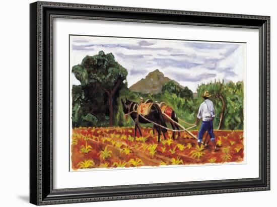 Ploughing, 1995-Pedro Diego Alvarado-Framed Giclee Print