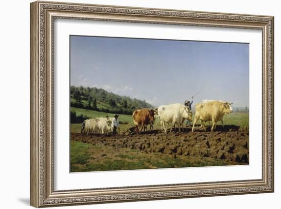 Ploughing in Nivernais, 1849-Rosa Bonheur-Framed Giclee Print