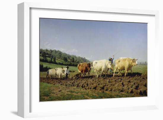 Ploughing in Nivernais, 1849-Rosa Bonheur-Framed Giclee Print