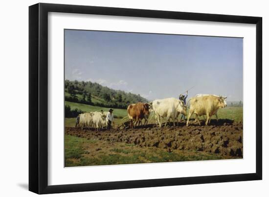 Ploughing in Nivernais, 1849-Rosa Bonheur-Framed Giclee Print