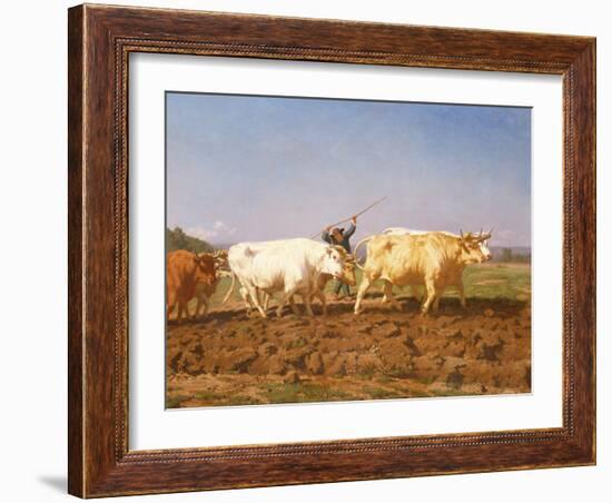 Ploughing in the Nivernais, 1850-Rosa Bonheur-Framed Giclee Print