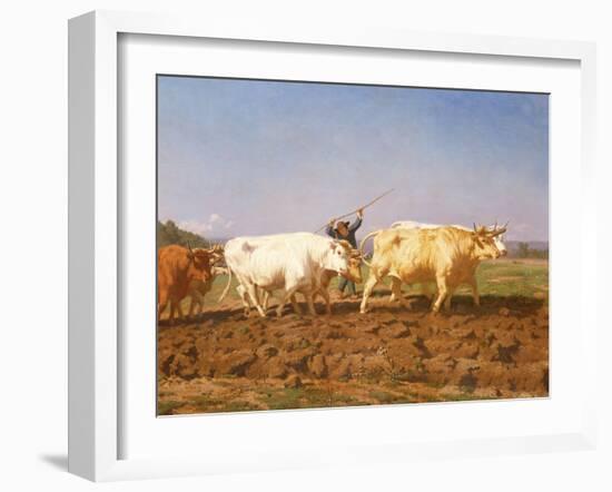 Ploughing in the Nivernais, 1850-Rosa Bonheur-Framed Giclee Print