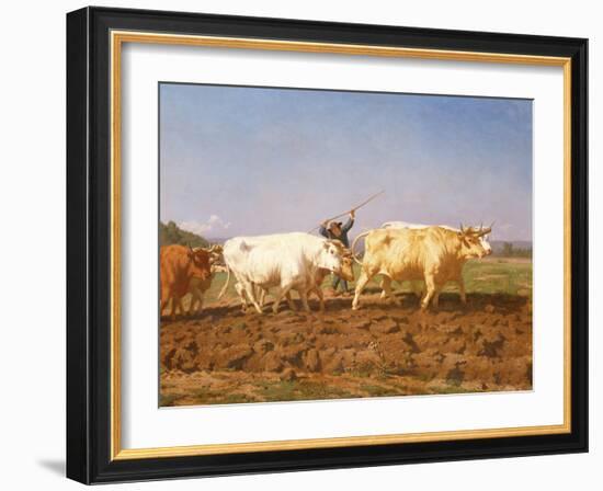 Ploughing in the Nivernais, 1850-Rosa Bonheur-Framed Giclee Print