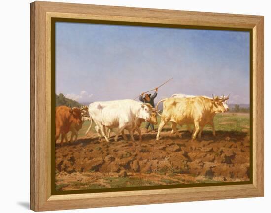 Ploughing in the Nivernais, 1850-Rosa Bonheur-Framed Premier Image Canvas