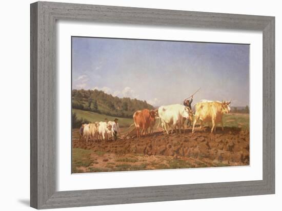 Ploughing in the Nivernais, 1850-Rosa Bonheur-Framed Giclee Print