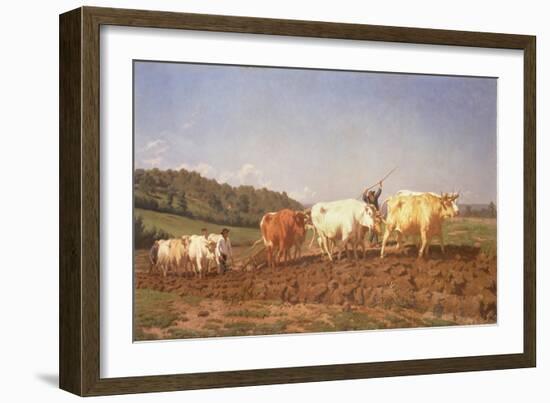 Ploughing in the Nivernais, 1850-Rosa Bonheur-Framed Giclee Print