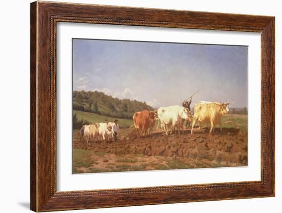 Ploughing in the Nivernais, 1850-Rosa Bonheur-Framed Giclee Print