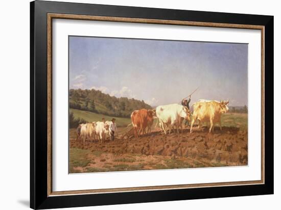 Ploughing in the Nivernais, 1850-Rosa Bonheur-Framed Giclee Print