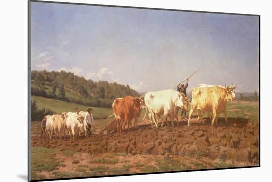 Ploughing in the Nivernais, 1850-Rosa Bonheur-Mounted Giclee Print