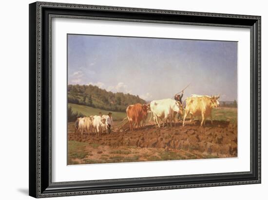 Ploughing in the Nivernais, 1850-Rosa Bonheur-Framed Giclee Print