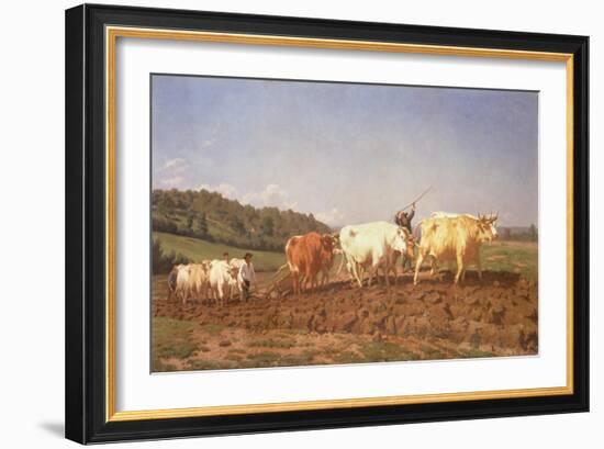 Ploughing in the Nivernais, 1850-Rosa Bonheur-Framed Giclee Print