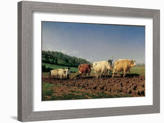 Ploughing in the Region of Nevers: Clearance-Rosa Bonheur-Framed Art Print