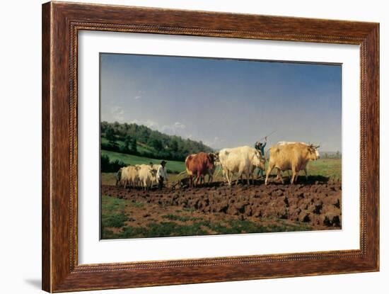 Ploughing in the Region of Nevers: Clearance-Rosa Bonheur-Framed Art Print