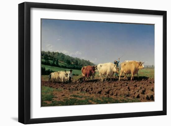 Ploughing in the Region of Nevers: Clearance-Rosa Bonheur-Framed Art Print