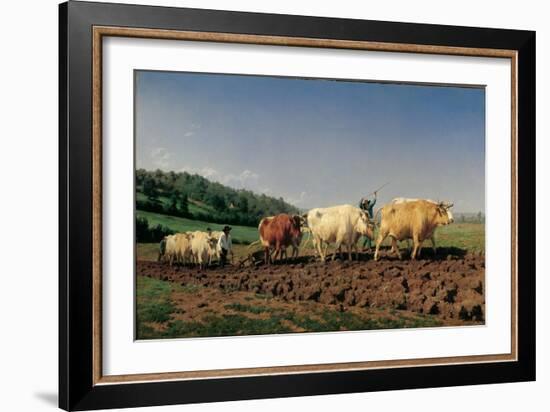 Ploughing in the Region of Nevers: Clearance-Rosa Bonheur-Framed Art Print