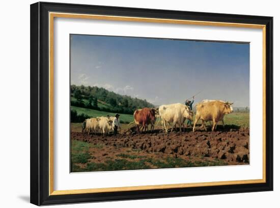 Ploughing in the Region of Nevers: Clearance-Rosa Bonheur-Framed Art Print