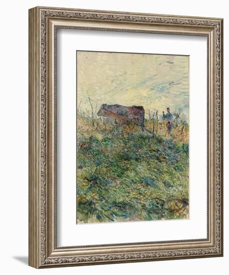 Ploughing in the Vineyard, 1883-Henri de Toulouse-Lautrec-Framed Giclee Print