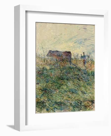 Ploughing in the Vineyard, 1883-Henri de Toulouse-Lautrec-Framed Giclee Print