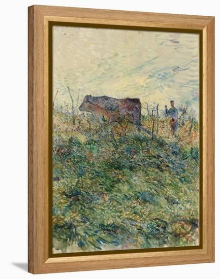 Ploughing in the Vineyard, 1883-Henri de Toulouse-Lautrec-Framed Premier Image Canvas