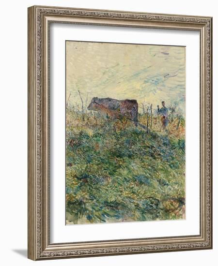 Ploughing in the Vineyard, 1883-Henri de Toulouse-Lautrec-Framed Giclee Print