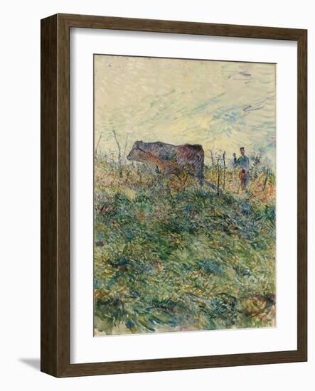 Ploughing in the Vineyard, 1883-Henri de Toulouse-Lautrec-Framed Giclee Print