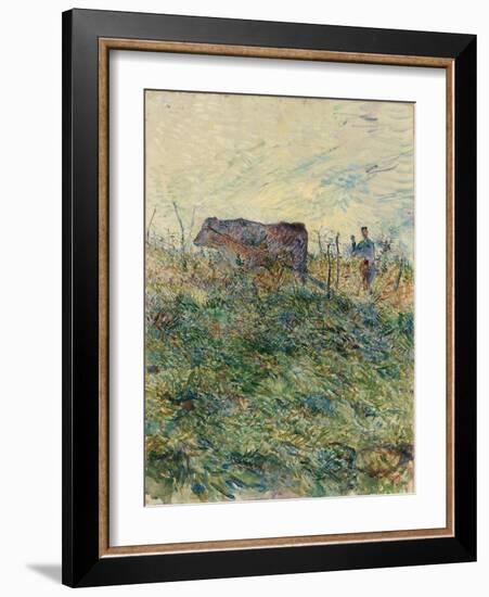 Ploughing in the Vineyard, 1883-Henri de Toulouse-Lautrec-Framed Giclee Print