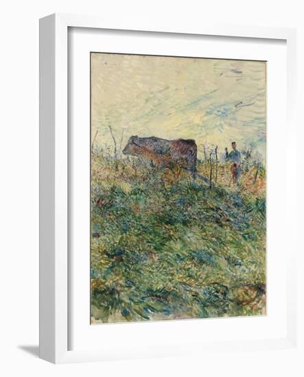 Ploughing in the Vineyard, 1883-Henri de Toulouse-Lautrec-Framed Giclee Print