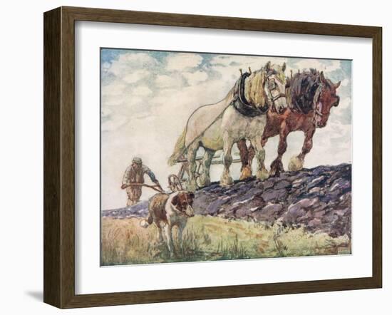 Ploughing the Field-John Edwin Noble-Framed Giclee Print