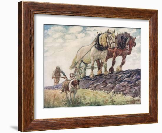 Ploughing the Field-John Edwin Noble-Framed Giclee Print
