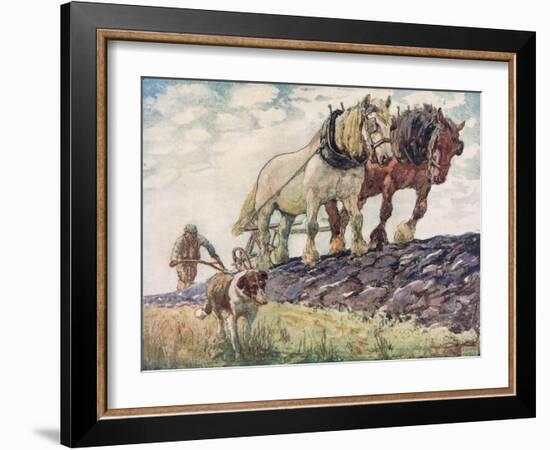 Ploughing the Field-John Edwin Noble-Framed Giclee Print