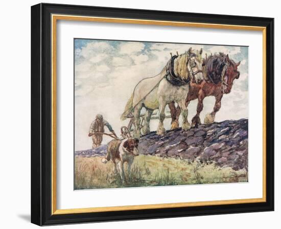 Ploughing the Field-John Edwin Noble-Framed Giclee Print