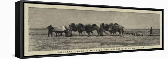 Ploughing with Camels on the Kirghese Steppes, Russia-null-Framed Premier Image Canvas