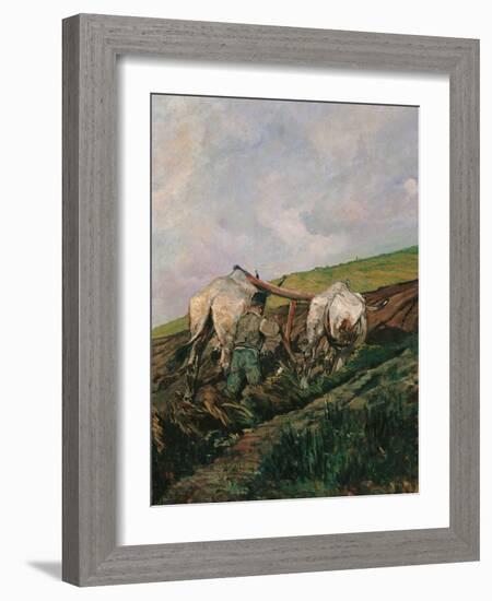 Ploughing-Giovanni Fattori-Framed Giclee Print