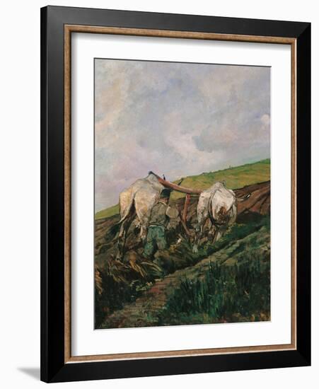 Ploughing-Giovanni Fattori-Framed Giclee Print