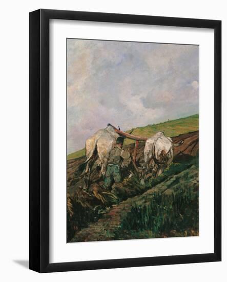 Ploughing-Giovanni Fattori-Framed Giclee Print