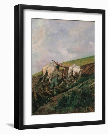 Ploughing-Giovanni Fattori-Framed Art Print