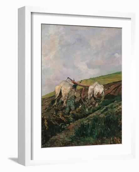 Ploughing-Giovanni Fattori-Framed Art Print