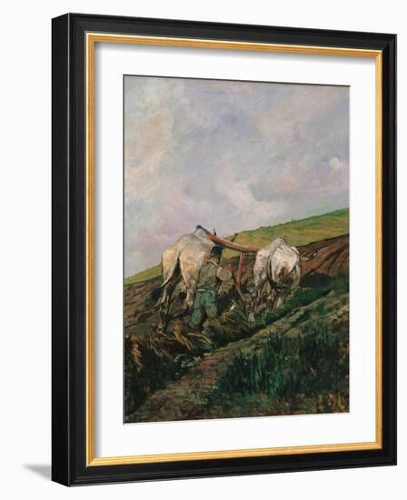 Ploughing-Giovanni Fattori-Framed Art Print