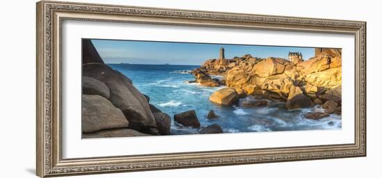 Ploumanach Lighthouse, Cote De Granit Rose, Cotes D'Amor, Brittany, France-Peter Adams-Framed Photographic Print