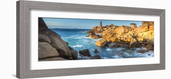 Ploumanach Lighthouse, Cote De Granit Rose, Cotes D'Amor, Brittany, France-Peter Adams-Framed Photographic Print